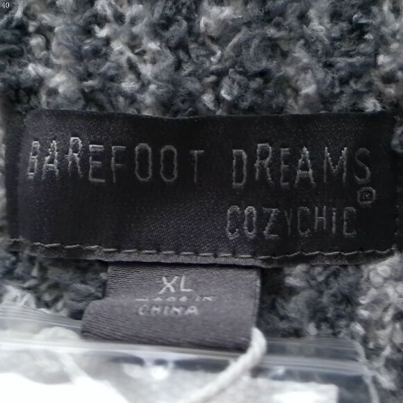 BAREFOOT DREAMS COZYCHIC NWTLong Sleeve Cowl Neck Cream w/Gray Stripe Sweater XL - Picture 4 of 9